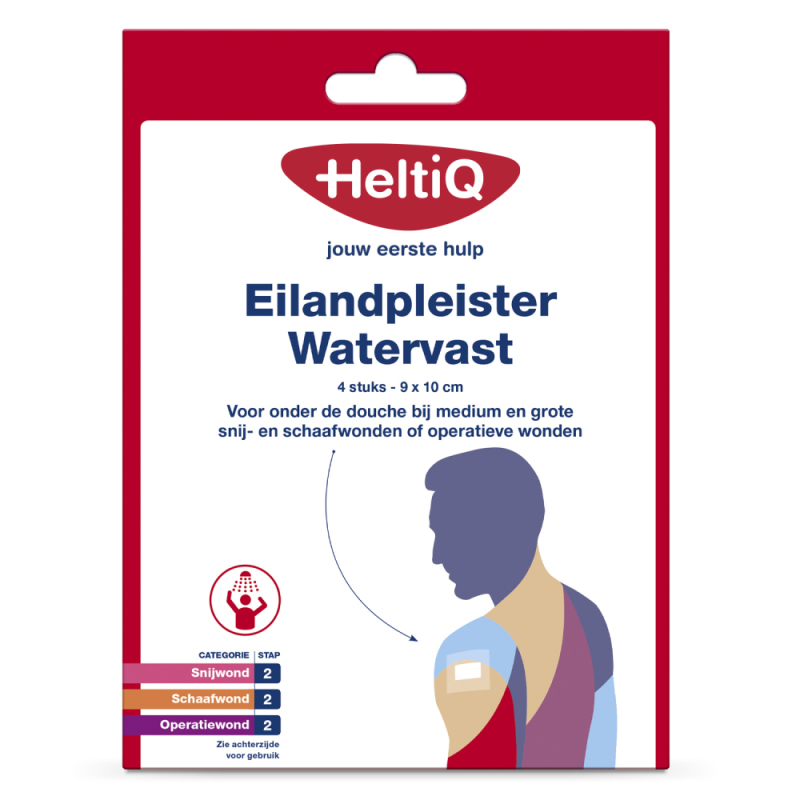 HeltiQ Eilandpleister Watervast 9cm x 10cm 4 stuks