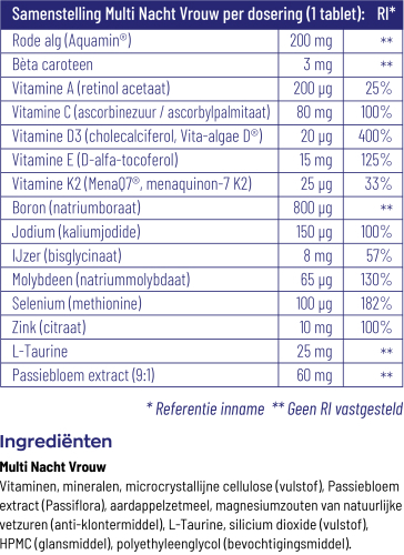 Vitakruid Multivitamine Nacht Vrouw 90 tabletten