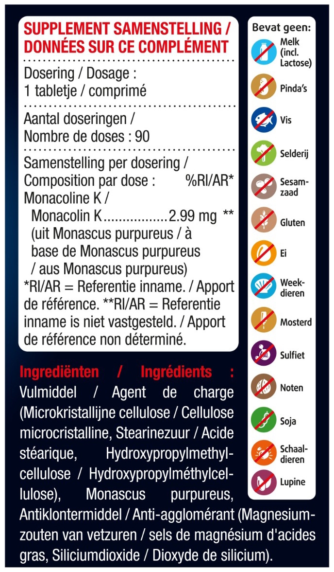 Lucovitaal Rode Gist Rijst 90 tabletten