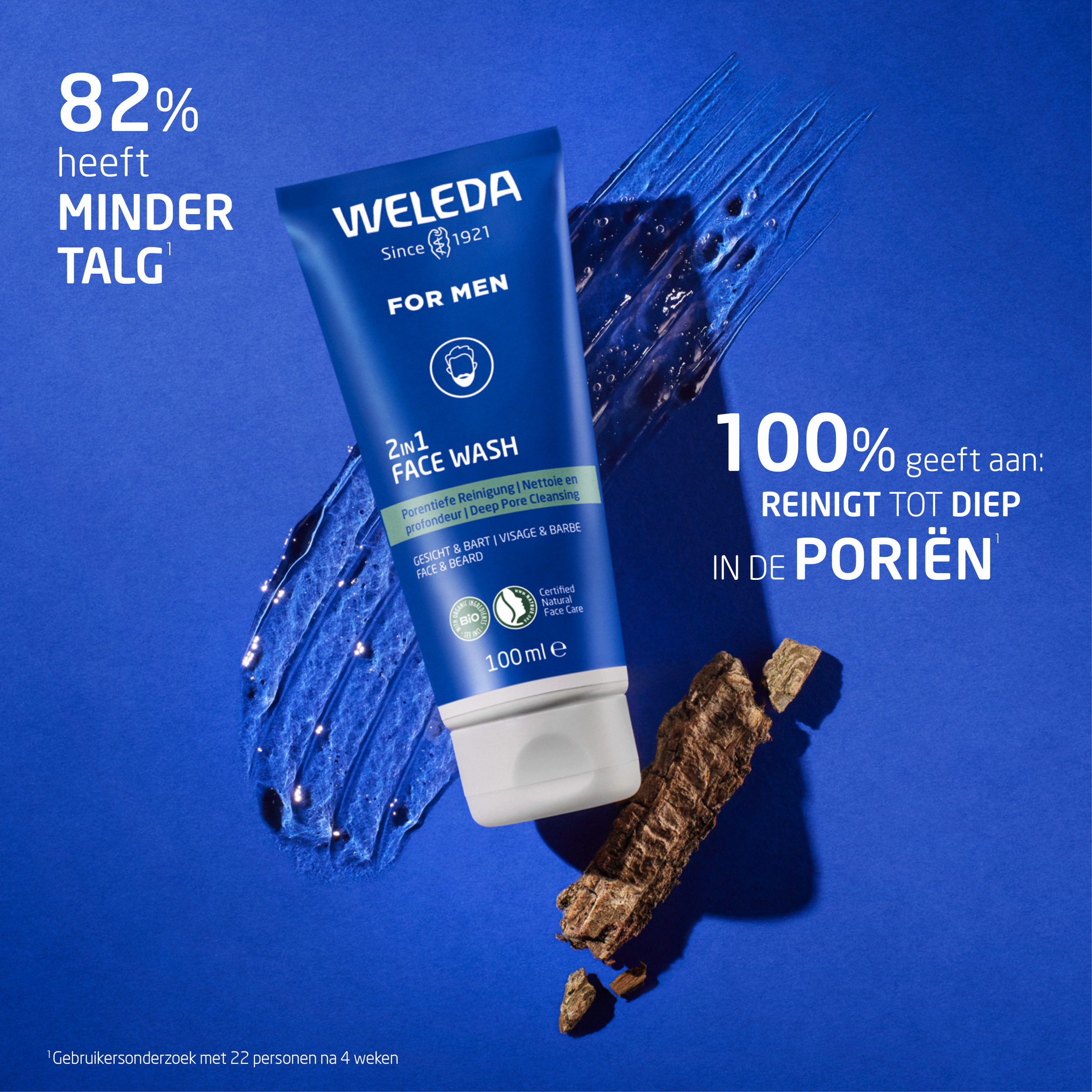 Weleda Men 2 in1 reinigingsgel gezicht en baard 100ML