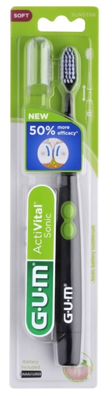 Gum Sonic tandenborstel zwart 1st