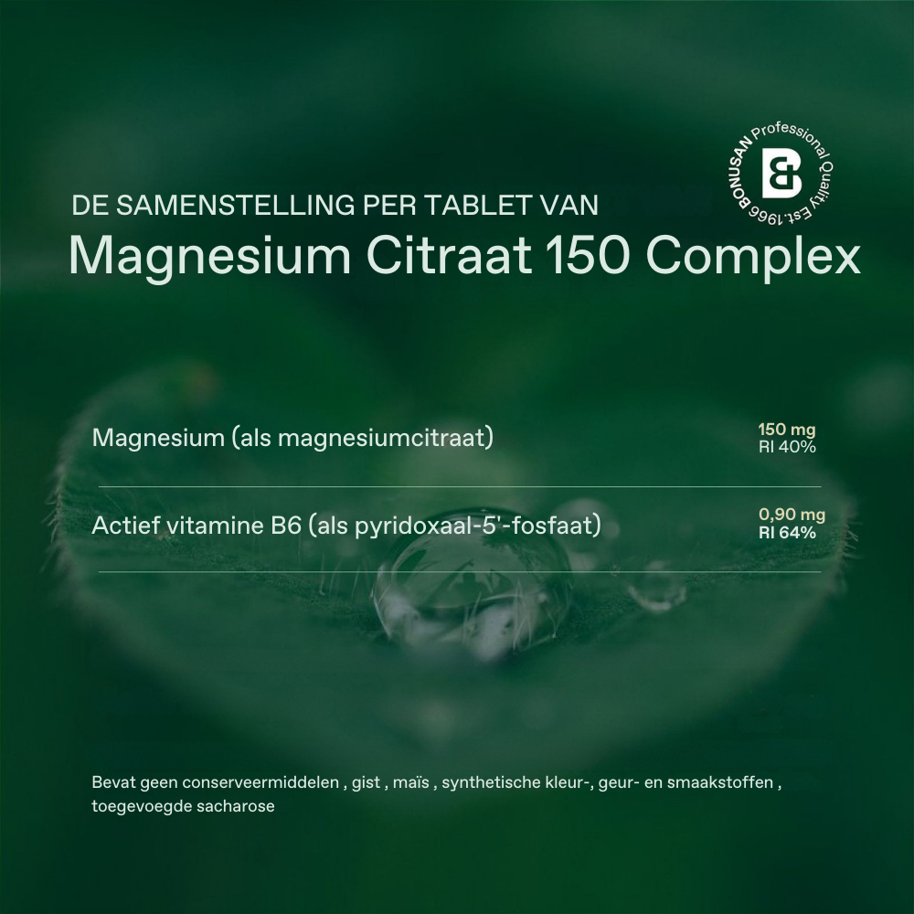 Bonusan Magnesiumcitraat 150 Complex 120 Tabletten