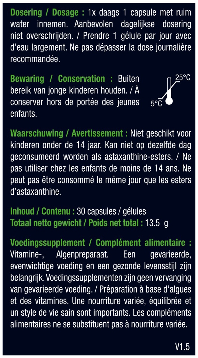 Lucovitaal Vegan Astaxanthine 4mg 30ca