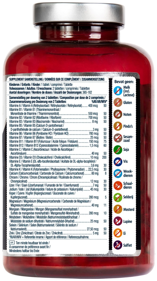 Lucovitaal Multi+ Compleet Vitaminen & Mineralen 365 kauwtabletten