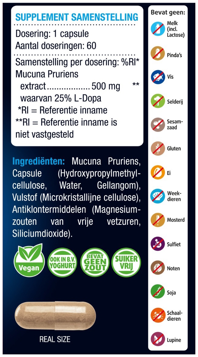 Lucovitaal L-Dopa Mucuna Pruriens 60 Capsules