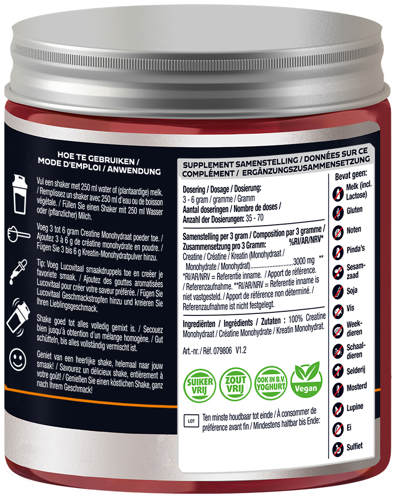 Lucovitaal Creatine Poeder Puur 210 gram