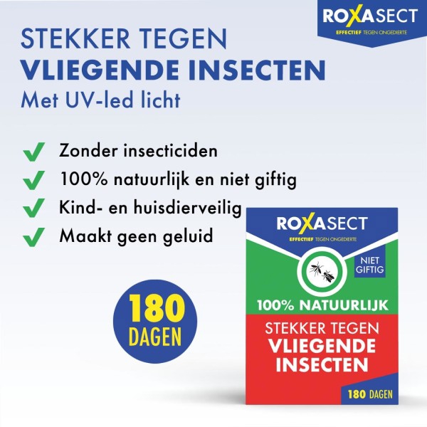 Roxasect Stekker Tegen Vliegende Insecten 100% Natuurlijk 1 stuk