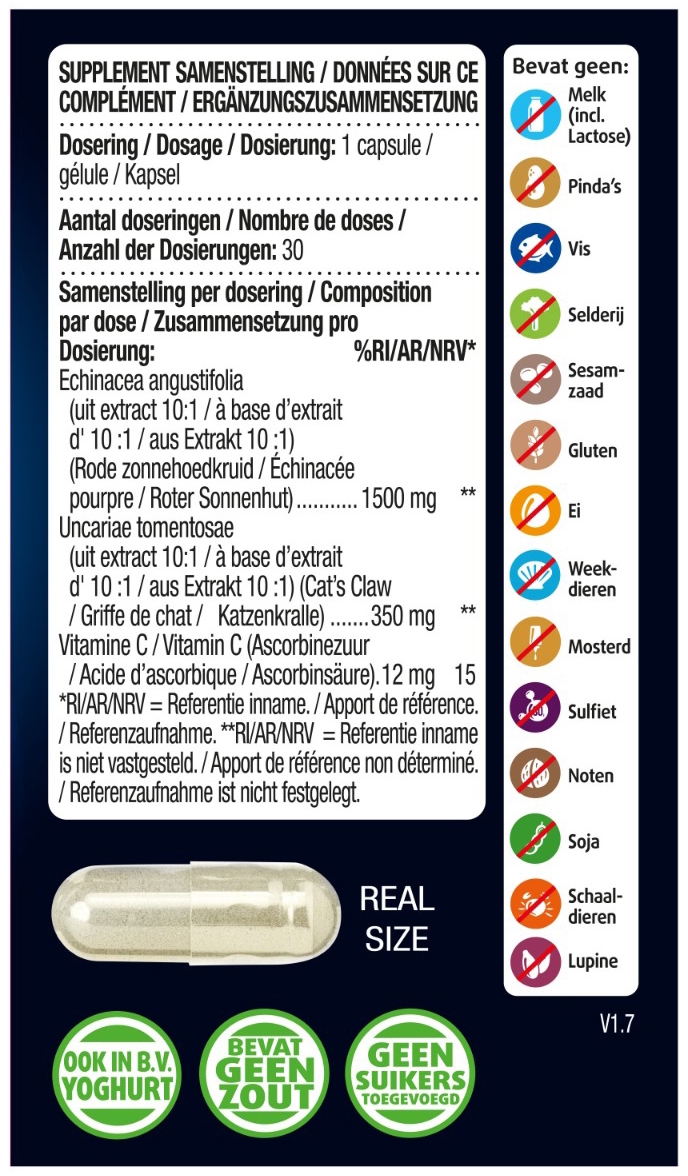Lucovitaal Echinacea Forte+ Cat's Claw 30 Capsules