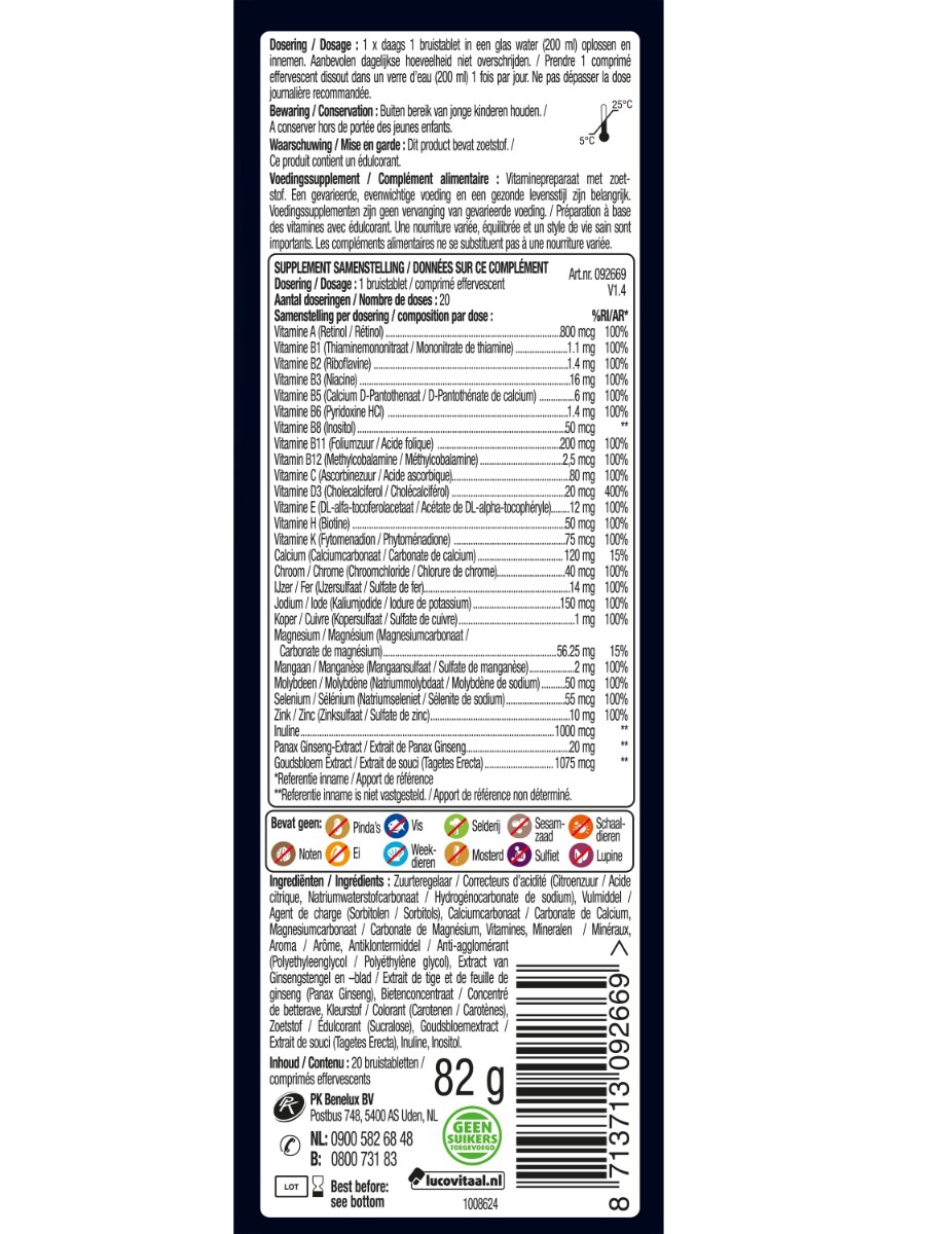 Lucovitaal Multi 65+ 20 bruistabletten