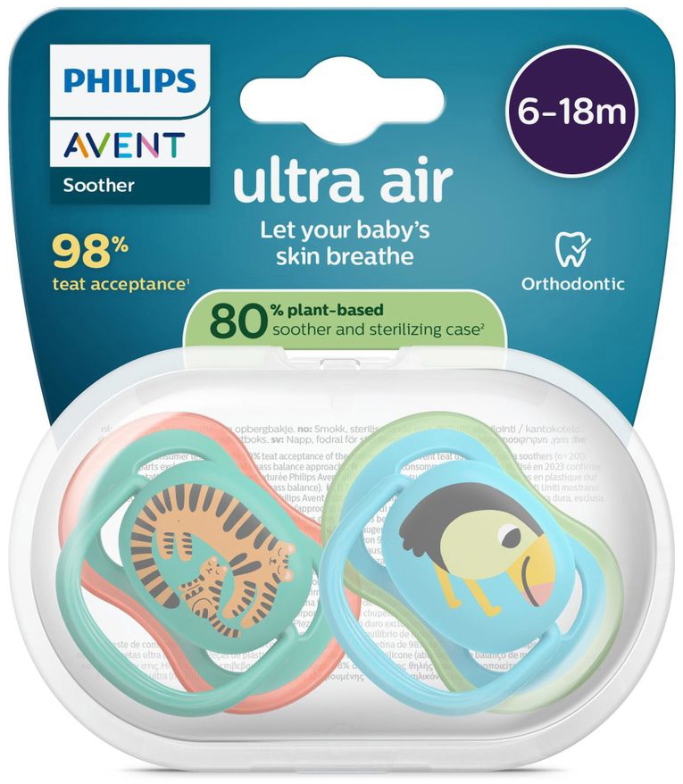 Philips Avent Fopspeen +6m Air Mix Design 2 stuks