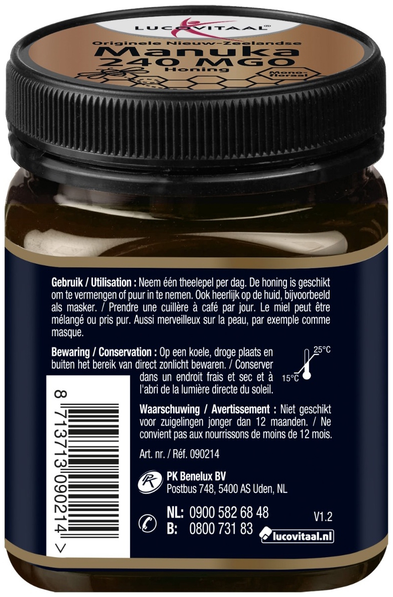 Lucovitaal Manuka Honing 240 MGO 250 gram