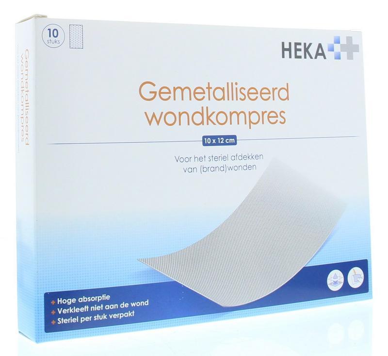 HEKA Klein Wondkompres Gemetalliseerd 10 x 12 cm Steriel 10st