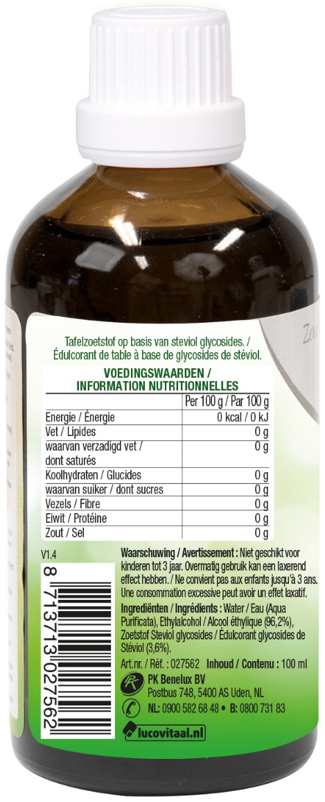 Lucovitaal Stevia Vloeibaar Tafelzoetstof 100 ML