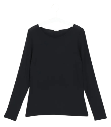 Oroblu Dames Perfect Line Cashmere T-Shirt Long Sleeve Black