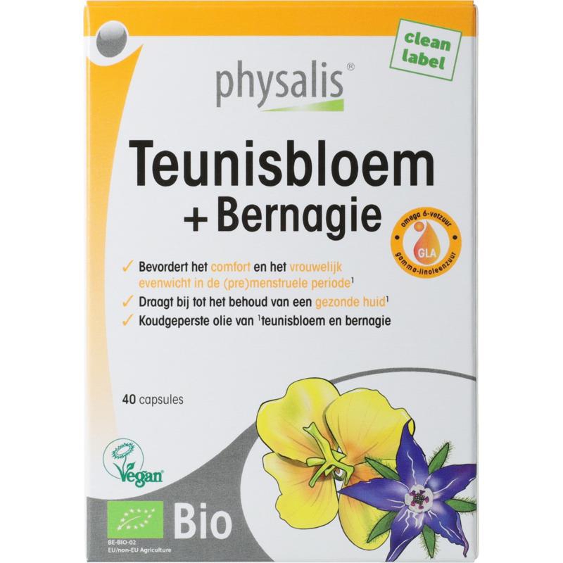 Physalis Teunisbloem + Bernagie Bio 40 capsules