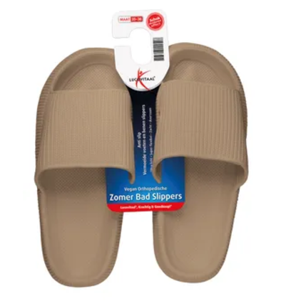 Zomer Badslippers 41-42 Taupe 1 Paar