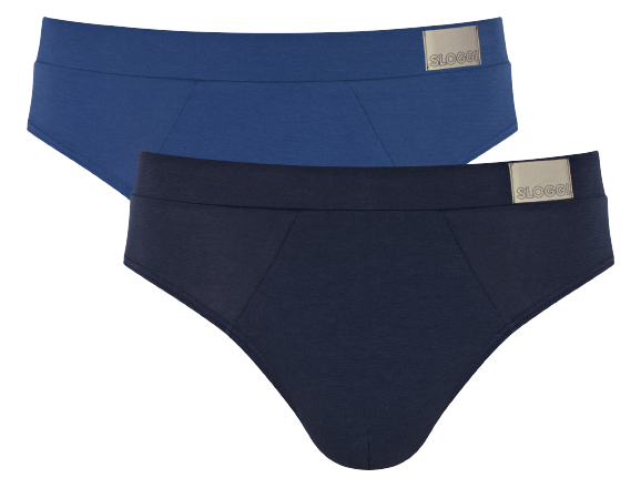 Sloggi MEN Go Natural Heren Midi 2-Pack Blauw