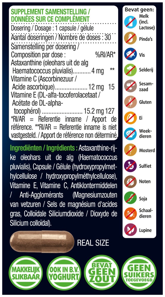 Lucovitaal Vegan Astaxanthine 4mg 30ca