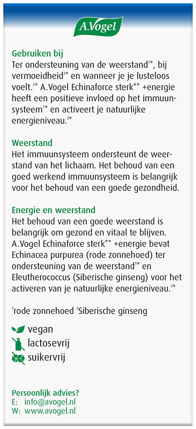 A.Vogel Echinaforce sterk + energie tabletten 30 Tabletten