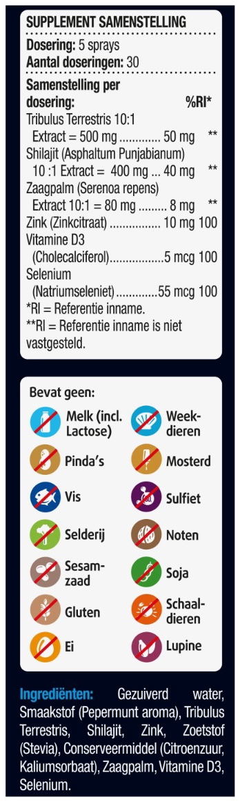 Lucovitaal Testosteron Mannen Support Spray 30 ML