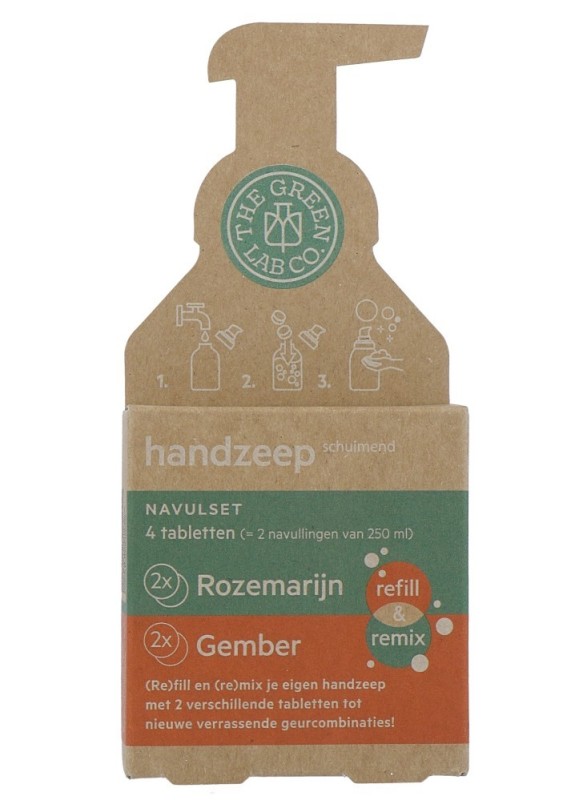 Handzeep navulset rozemarijn & gember 4 Stuks