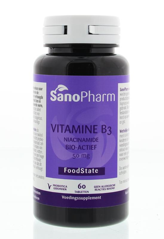 Vitamine B3 niacine 50 mg 60tab