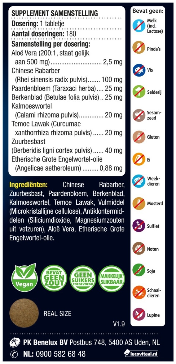 Lucovitaal Stoelgang Tabletten Sennavrij 180 tabletten