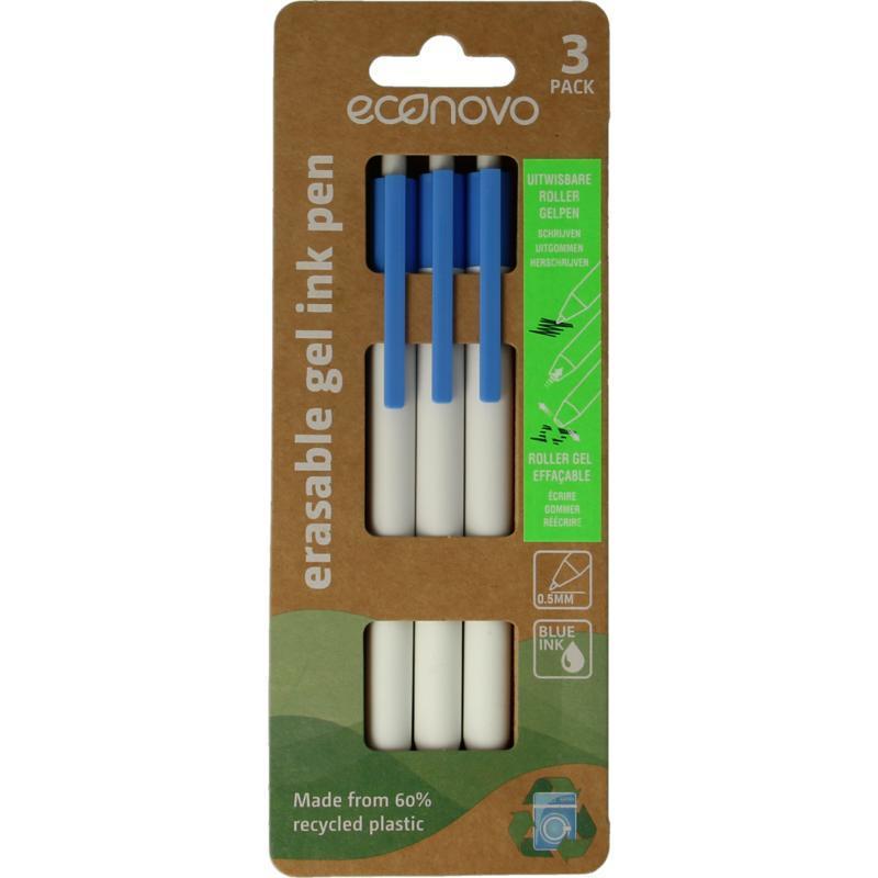 Gelpennen uitwisbaar blauw 3st