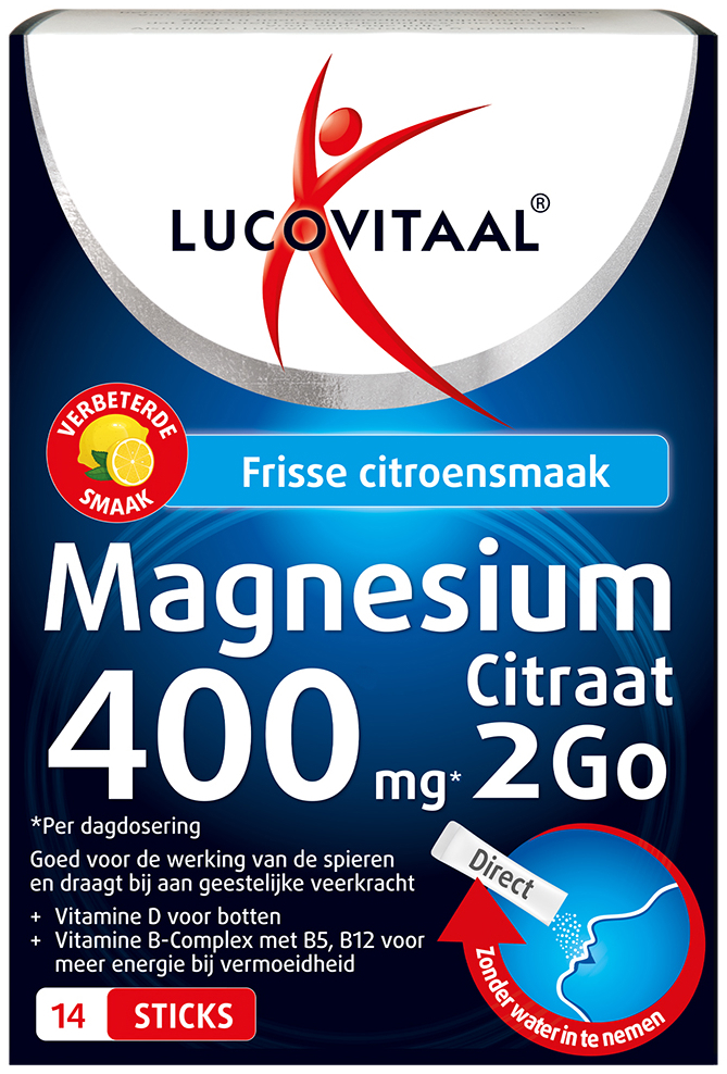 Lucovitaal Magnesium Citraat 400mg 2Go 14 sticks