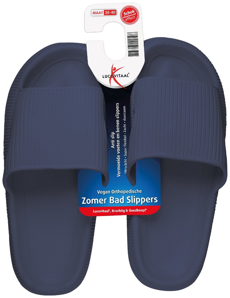 Lucovitaal Zomer Badslipper 39-40 Donkerblauw 1 Paar