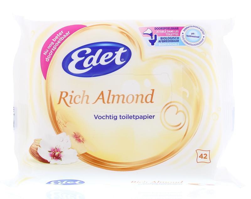 Vochtig toiletpapier rich almond navulling 42 stuks