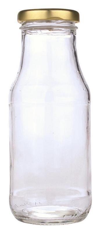 Sapfles glas 250ml met twist off dop goud 16st