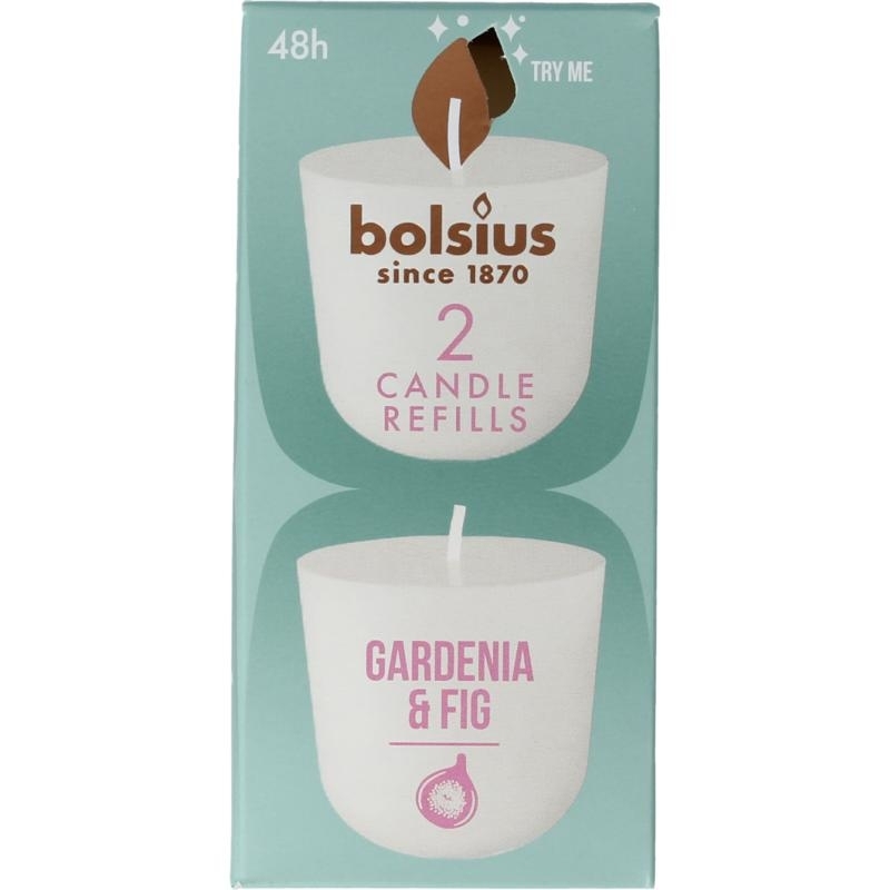 Bolsius Clean light gardenia & fig navul 2st
