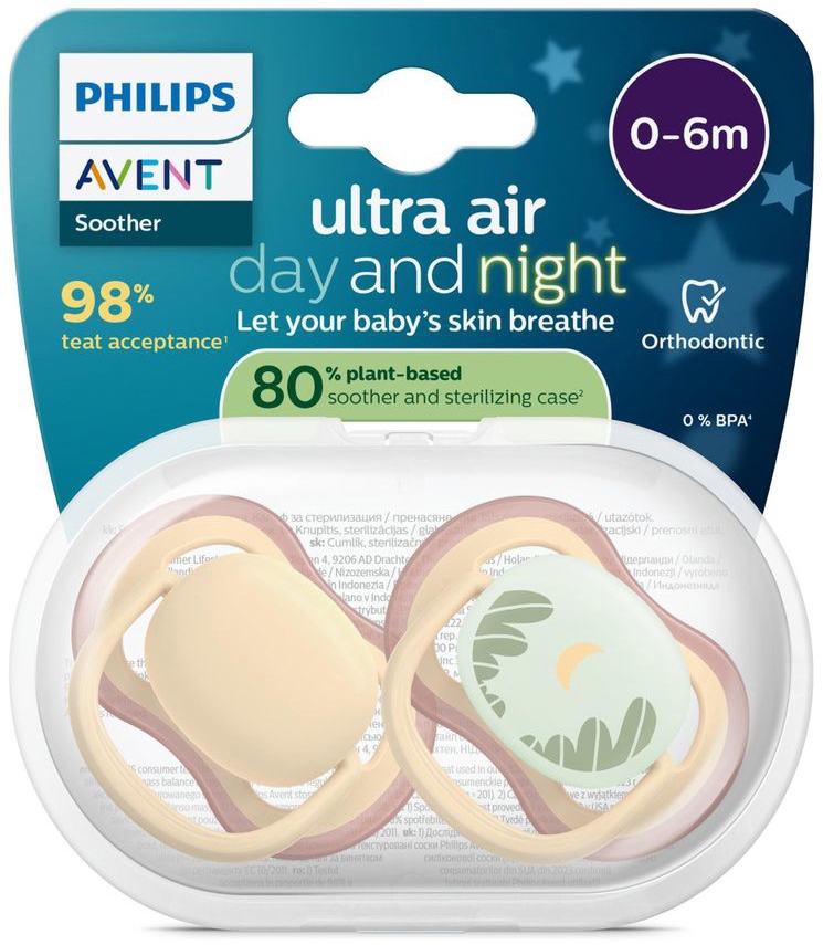 Philips Avent Fopspeen +0m Air Dag/Nacht 2 stuks