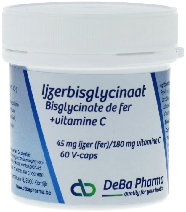 Deba Pharma Ijzerbisglycinaat 60 vegan capsules