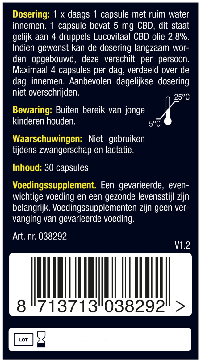 Lucovitaal CBD Cannabidiol 5mg 30 capsules