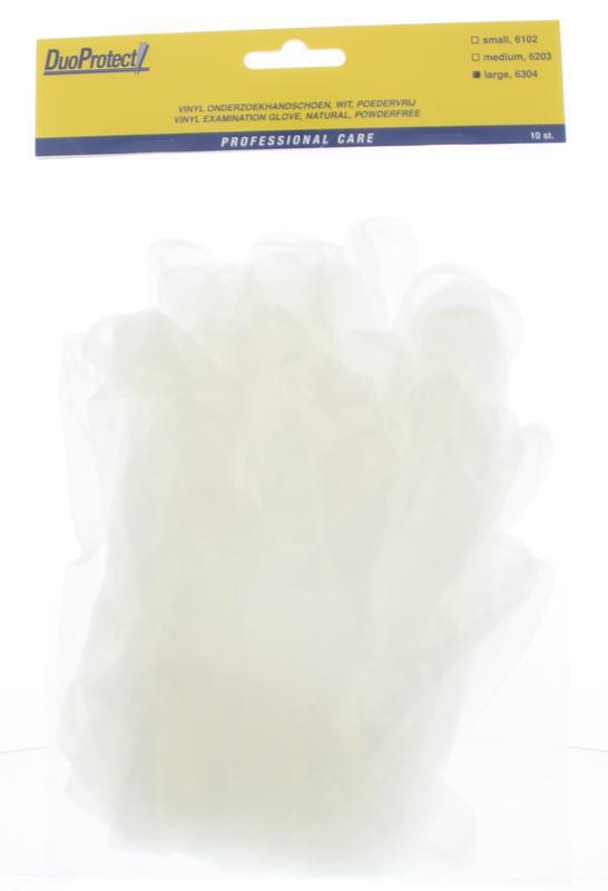 Handschoen vinyl poedervrij large 10st