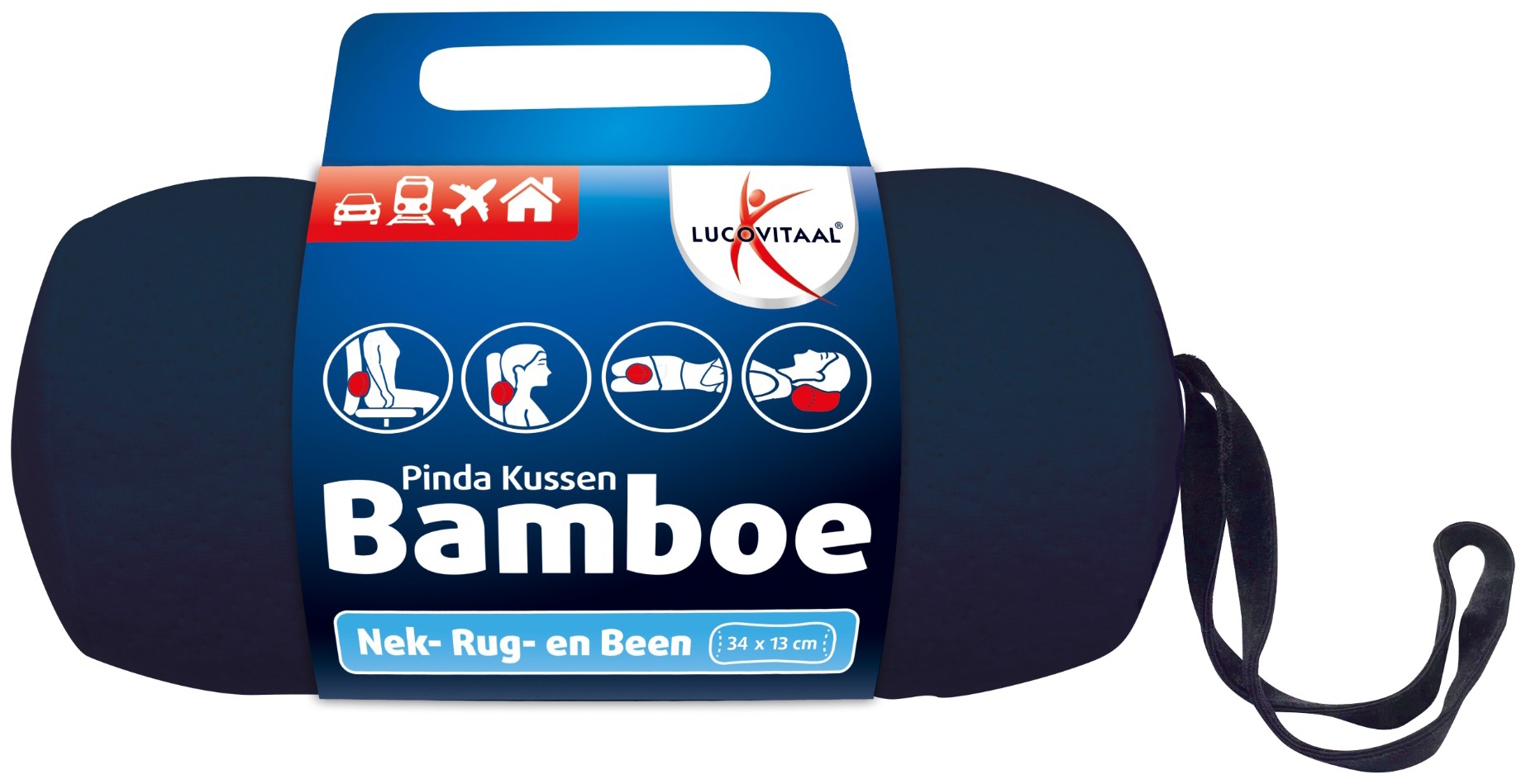 Lucovitaal Bamboe Pinda Kussentje (Blauw) 1 stuk