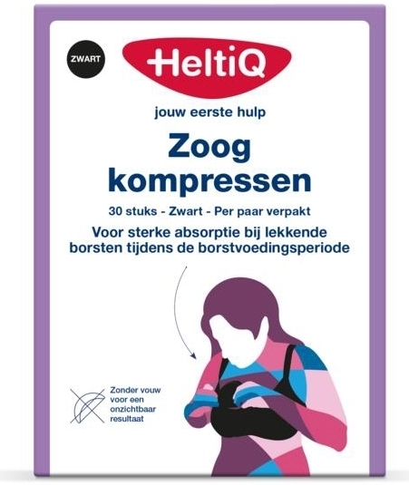 Zoogkompressen zwart 30st