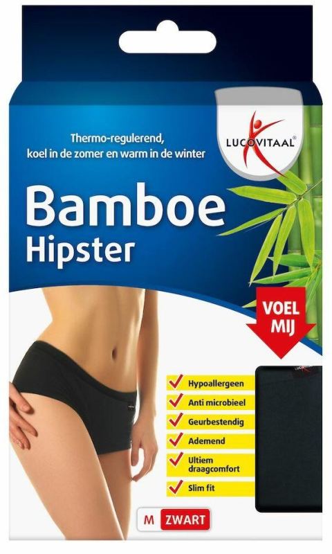 Bamboe Hipster Zwart Maat S 1 stuk