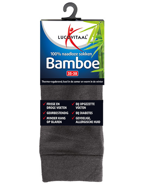 Lucovitaal Bamboe Sokken Lang Antraciet 39-42 12 paar
