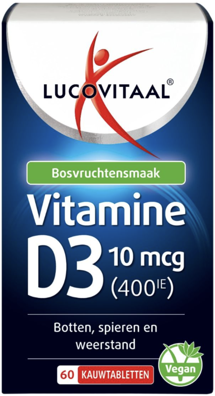 Vitamine D3 10mcg 60 kauwtabletten