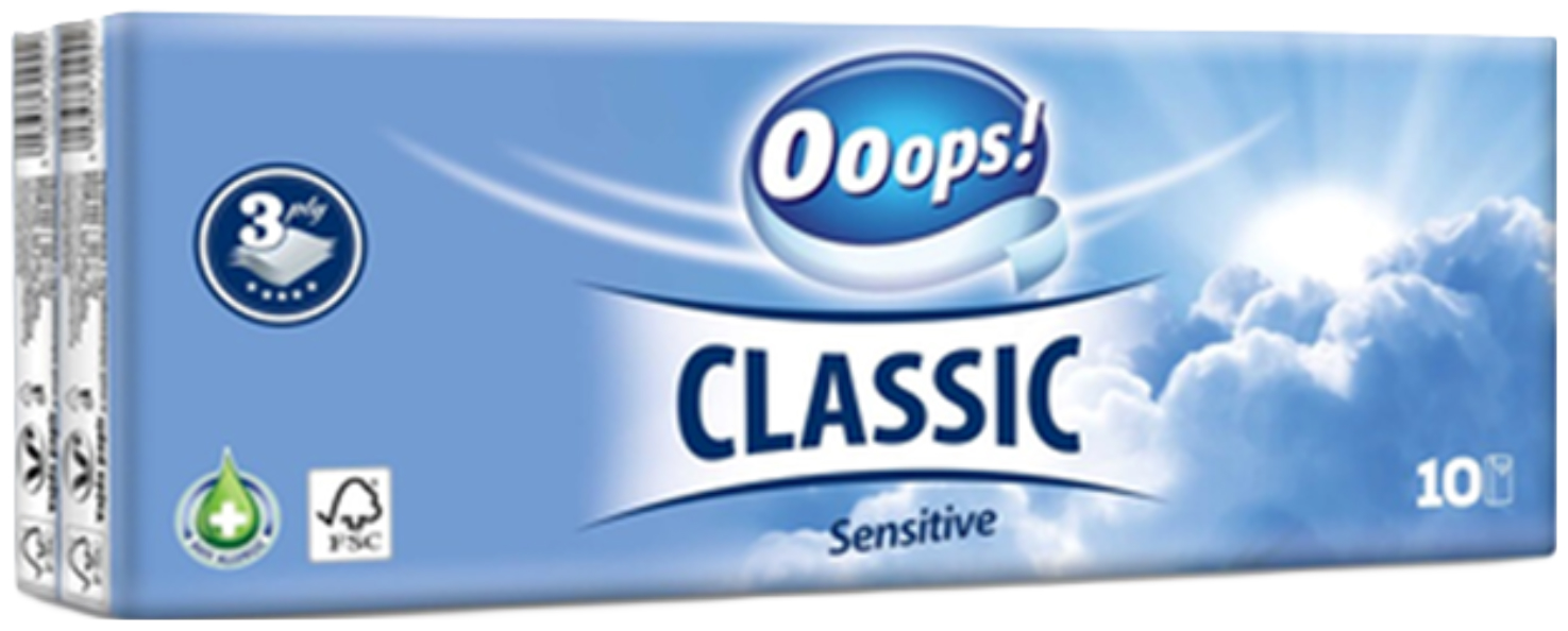 Ooops! Tissues Classic Sensitive 10 x 10 Stuks