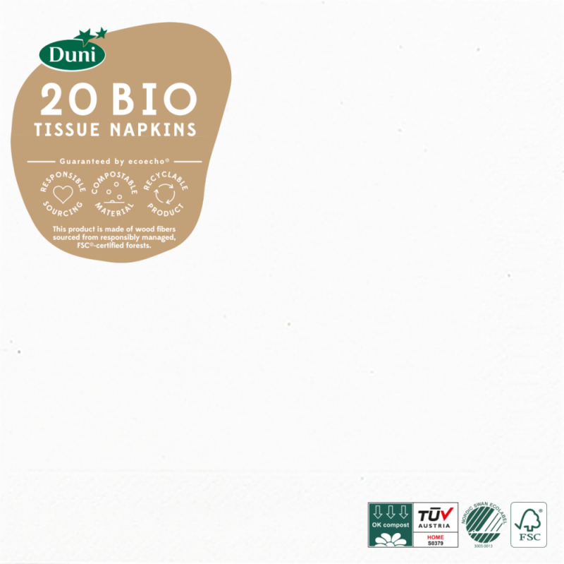 Duni Bio Servetten Wit 20 stuks