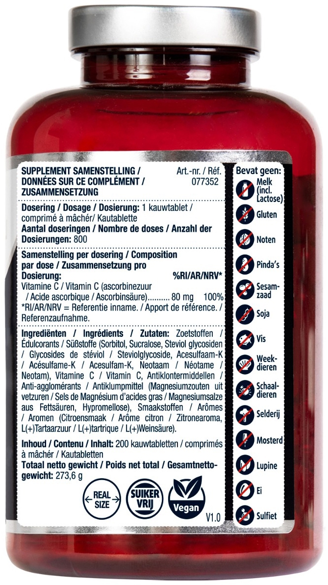 Lucovitaal Vitamine C 80mg Citroen 800 Kauwtabletten