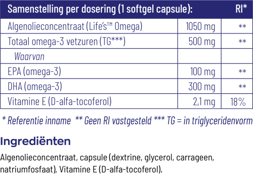 Vitakruid Vegan Omega-3 1000 Triglyceriden Capsules 60 softgel capsules