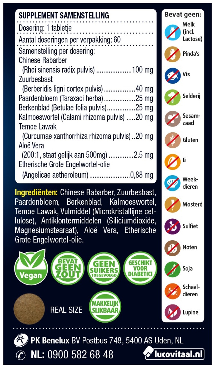 Lucovitaal Stoelgang Tabletten Sennavrij 60 tabletten