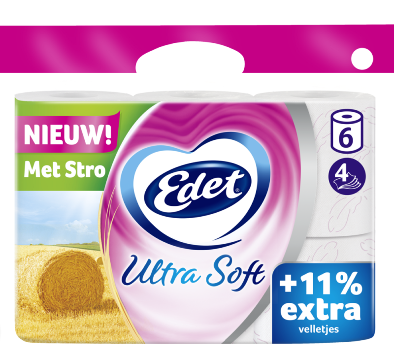 Toiletpapier ultra soft met stro 6st