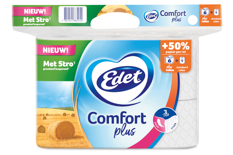 Comfort Plus Toiletpapier Met Stro 3-laags 6 Rollen