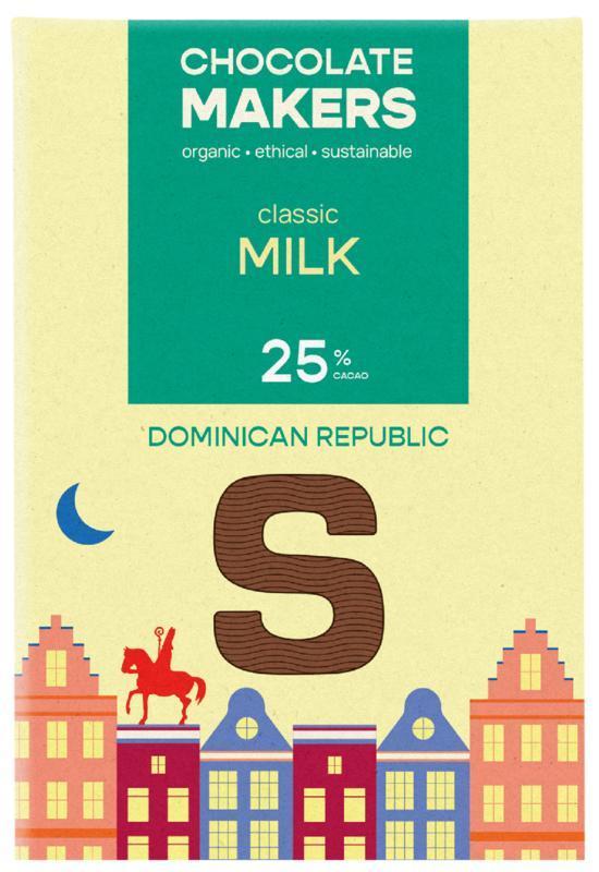 Sintletter melkchocolade 25% bio 100g